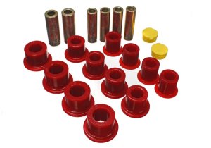 Ford F-350 Super Duty Leaf Spring Bushing Set - Front - Energy Suspension - Hyper-Flex Performance Polyurethane - Red - `99-`04